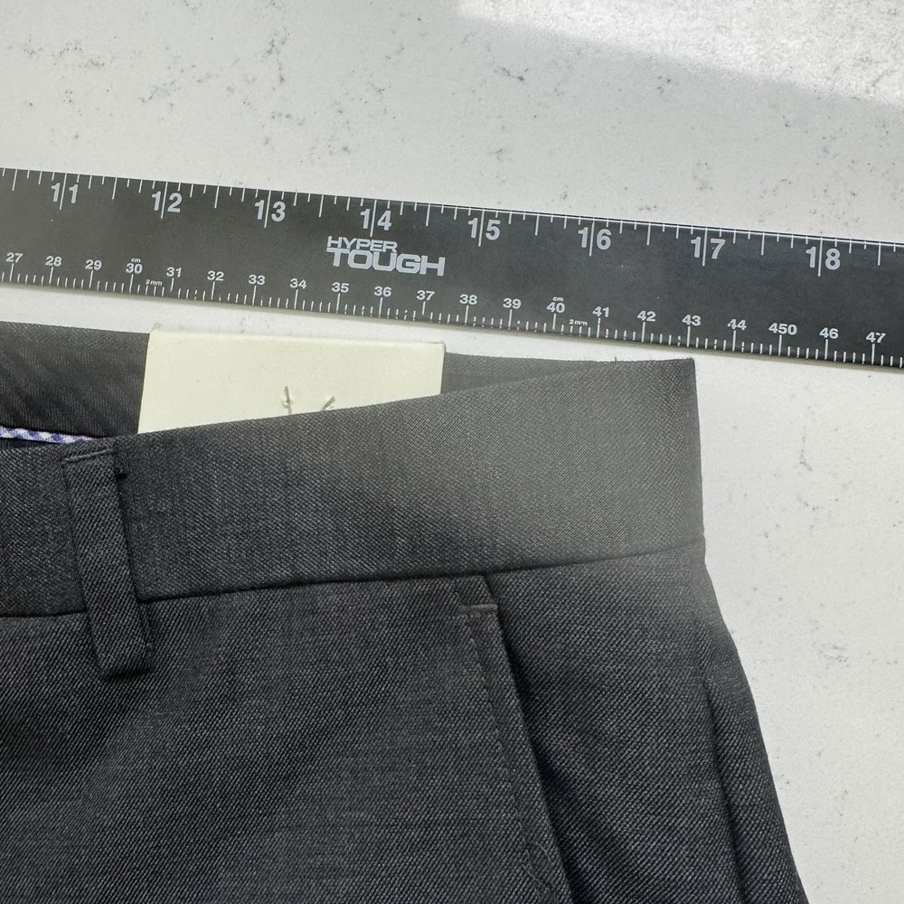 NWT Greg Norman Charcoal P4LM10 Slim‎ Fit Flat Front Dress Pants Men's 34 x 34